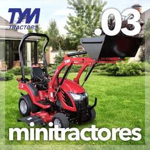 Minitractores para la jardinería y pequeños agricultores adaptables para carga frontal, cortacesped y remolques en Aranda de Duero, Burgos. Tym