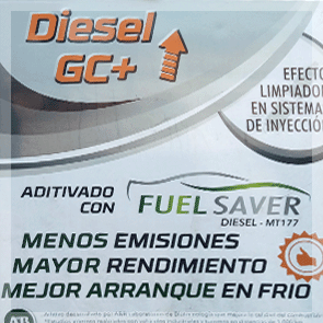 Reposta nuestro Diesel GC+ aditivado con Fuel Saver Diesel Mt177. Menos emisiones, mayor rendimiento, mejor arranque en frío. Todos nuestros productos están preparados con efecto limpiador de sistemas de inyección. Estación de servicio Cernégula