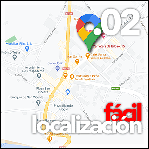 Estamos junto a la carretera de Burgos a  Medina de Pomar en la carretera de Bilbao en Trespaderne. Haz click para ver el plano de situaci&oacute;n de Trespaderne en Google Maps.