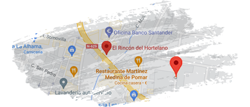 Situación de El Rincon del Hortelano, Viveros en las Merindades, Burgos, Bilbao